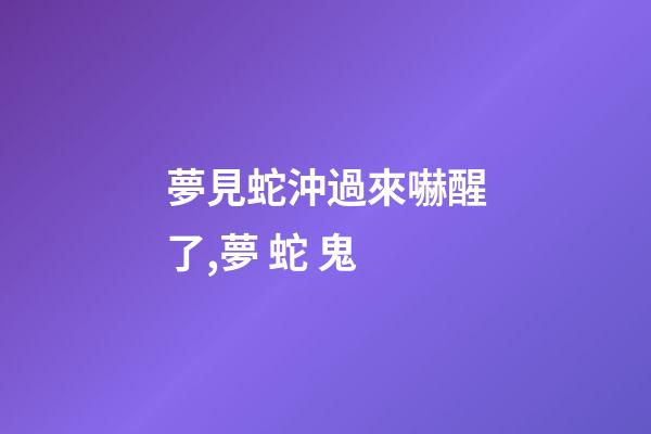 夢見蛇沖過來嚇醒了,夢 蛇 鬼-第1張-觀點-玄機派